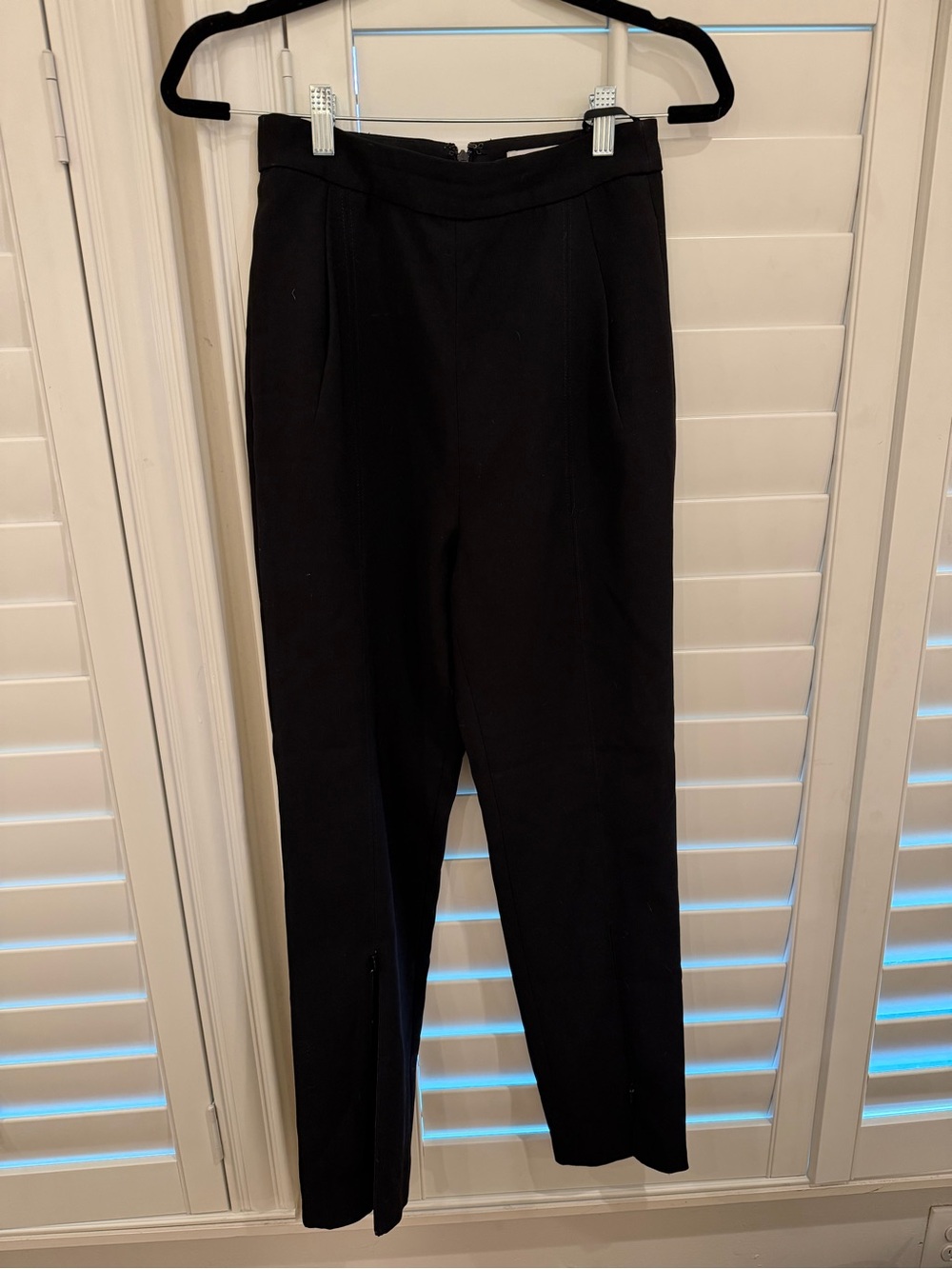 Self-Portrait Black Straight-Leg Tailored Pants
